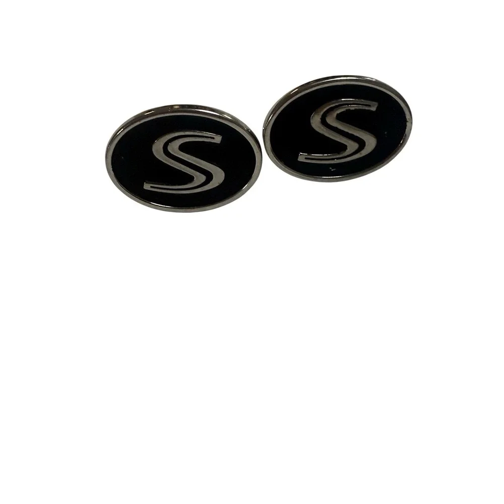 Cuff Links With S Monogram Black And Silver